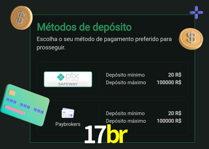 O cassino 17br oferece uma grande variedade de métodos de pagamento